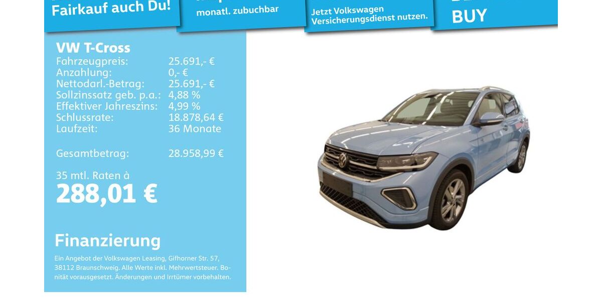 VW T-Cross 26.970 km 25.691 &euro; Mannheim 68309