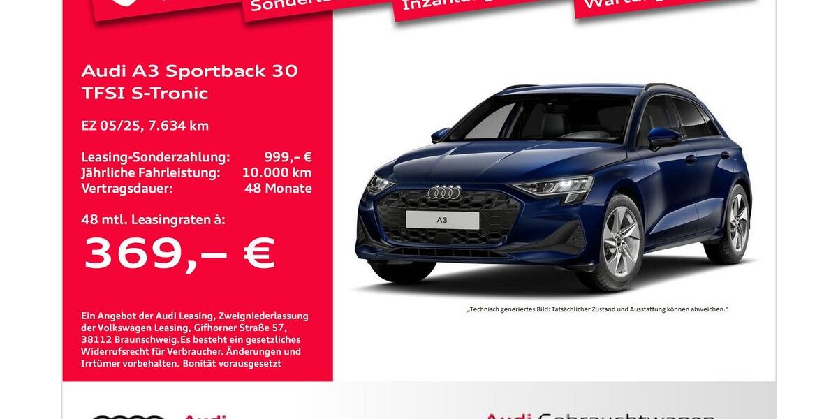 Audi A3 7.634 km 31.971 &euro; Bremerhaven 27576