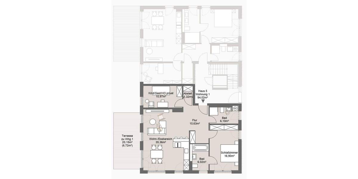 Etagenwohnung Grafing bei München Grafing - 3 Zimmer, 94 m&sup2;, 808.500&euro; | Angebot:25781541