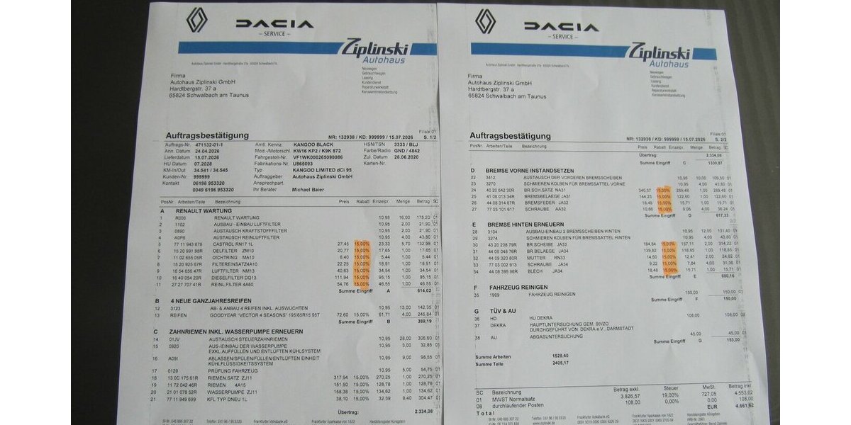 Renault Kangoo Limited+ Insp.+ Zahnriemen + TÜV + NEU + 34.541 km 12.445 &euro; Schwalbach/Taunus 65824