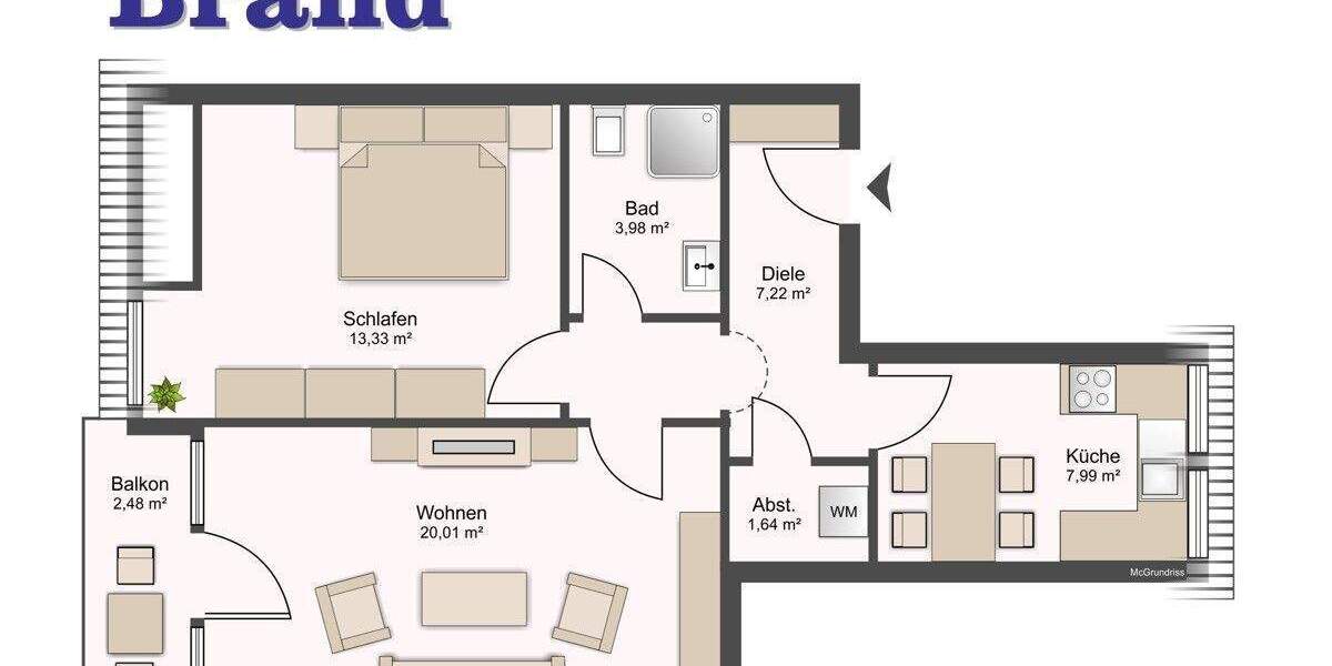 Etagenwohnung Bad Zwischenahn Bad Zwischenahn I - 2 Zimmer, 55 m&sup2;, 650&euro; | Angebot:25338214