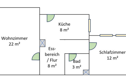 Wohnung Helmstedt - 2 Zimmer, 54 m&sup2;, 460&euro; | Angebot:25515109
