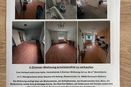 Wohnung Grenzach-Wyhlen Wyhlen - 3 Zimmer, 84 m&sup2;, 265.000&euro; | Angebot:26974349