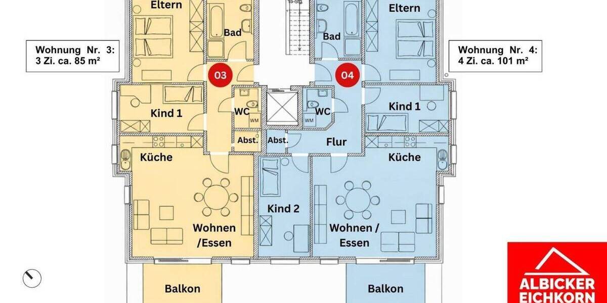 Etagenwohnung Stühlingen - 4 Zimmer, 101 m&sup2;, 434.300&euro; | Angebot:25696590