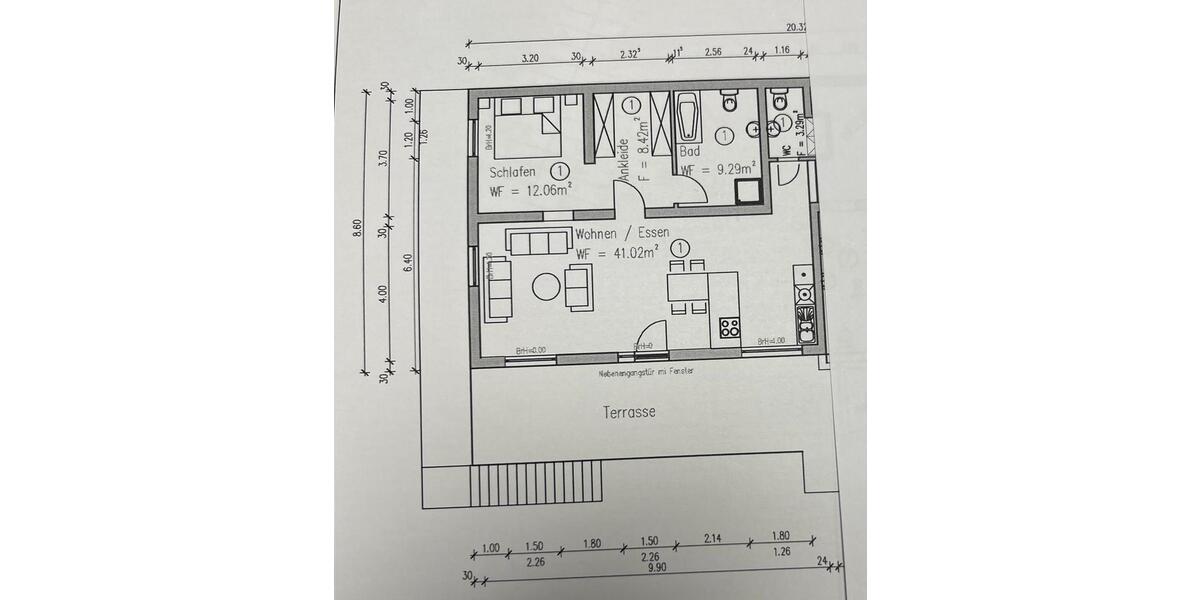 Sonnige Wohnung, 74 m² + 30 m² Terrasse im Herzen von Merzig 3 zimmer