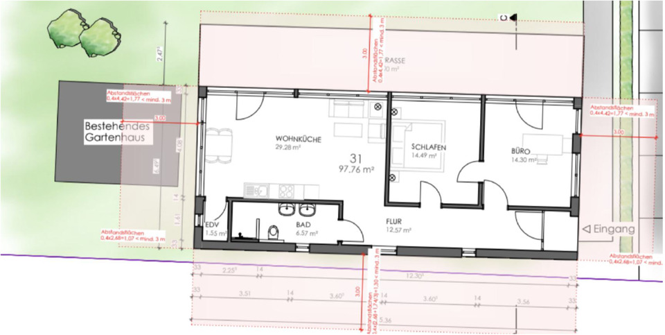 Moderner, heller Bungalow in Pocking zu mieten 3 zimmer