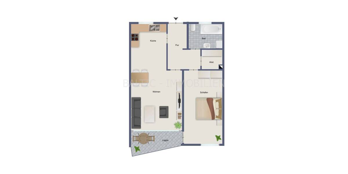 Etagenwohnung Neustadt in Holstein Neustadt - 2 Zimmer, 63 m&sup2;, 279.000&euro; | Angebot:26343825