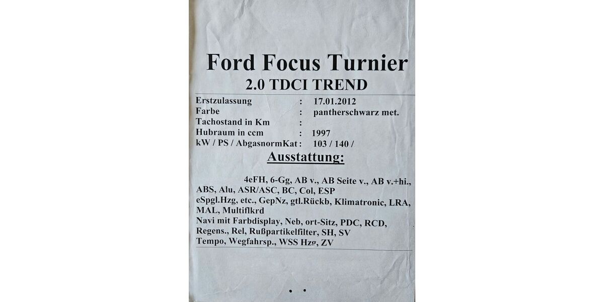 Ford Focus 306.500 km 3.000 &euro; Klein Nordende 25336