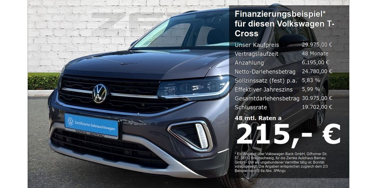 VW T-Cross 2.383 km 29.475 &euro; Bernau 16321