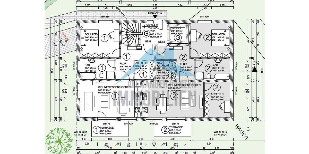 Etagenwohnung Kaufungen / Oberkaufungen Oberkaufungen - 2 Zimmer, 66 m&sup2;, 298.000&euro; | Angebot:23802383