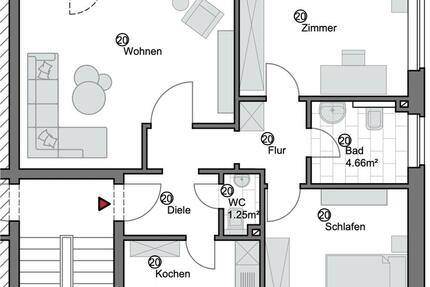 Wohnung Münster Münster-Südost - 3 Zimmer, 83 m&sup2;, 1.624&euro; | Angebot:26020405