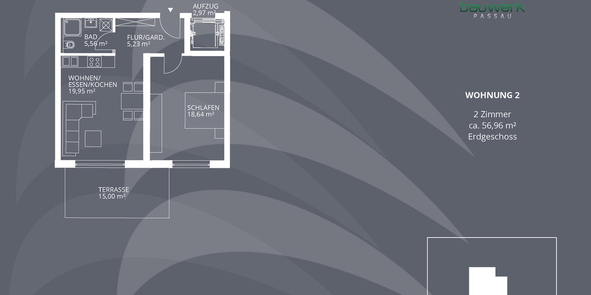 Etagenwohnung Altenthann Altenthann - 2 Zimmer, 57 m&sup2;, 269.900&euro; | Angebot:23945062