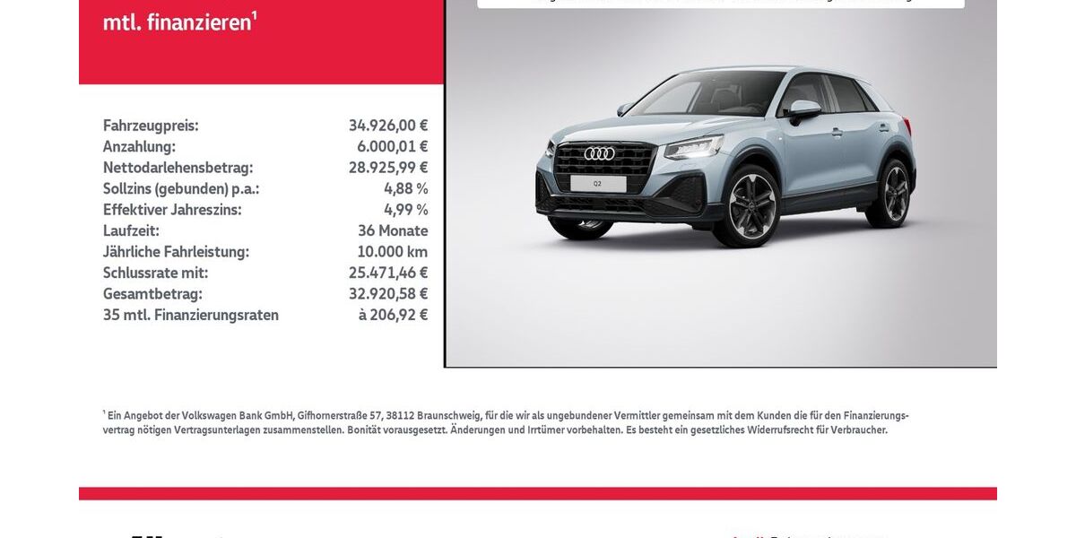 Audi Q2 7.940 km 34.926 € Nordhausen 99734