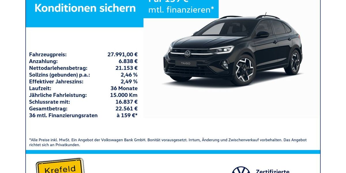 VW Taigo 23.384 km 27.991 € Krefeld 47803