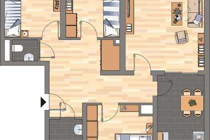 Wohnung Haßloch - 4 Zimmer, 97 m&sup2;, 969&euro; | Angebot:26750118