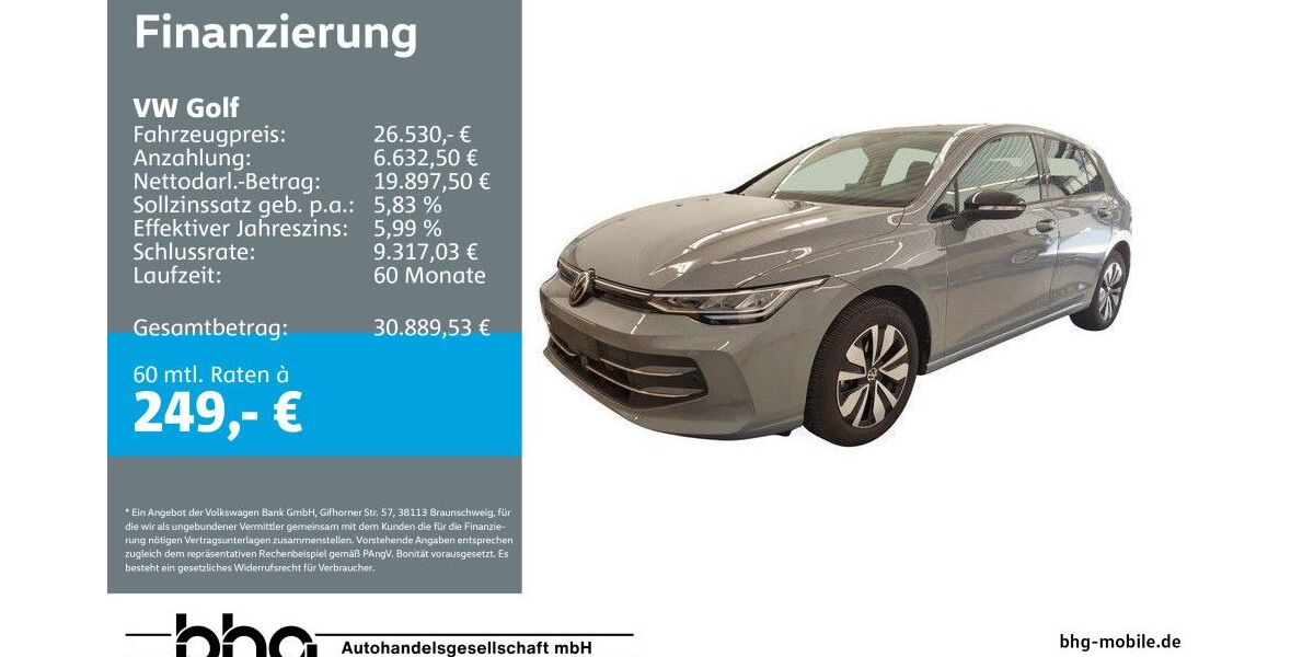 VW Golf 20.528 km 26.530 &euro; Freiburg 79115