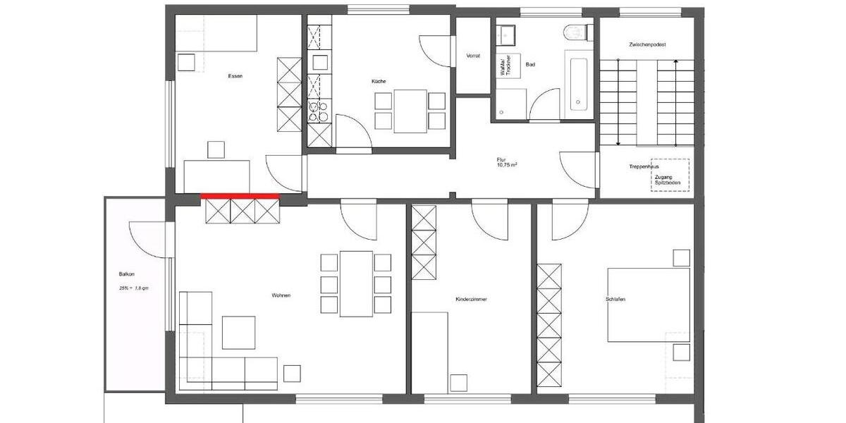Etagenwohnung Cochem - 4 Zimmer, 102 m&sup2;, 1.010&euro; | Angebot:25922103