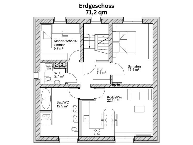 Erdgeschoßwohnung Am Mellensee - 3 Zimmer, 71 m&sup2;, 995&euro; | Angebot:27585965