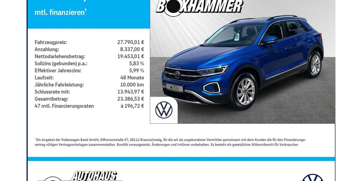 VW T-Roc 86.795 km 27.790 &euro; Bad Aibling 83043