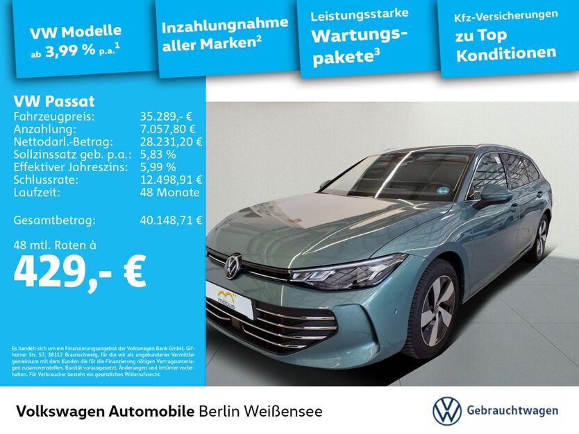 VW Passat Variant 25.326 km 34.989 € Berlin 13088