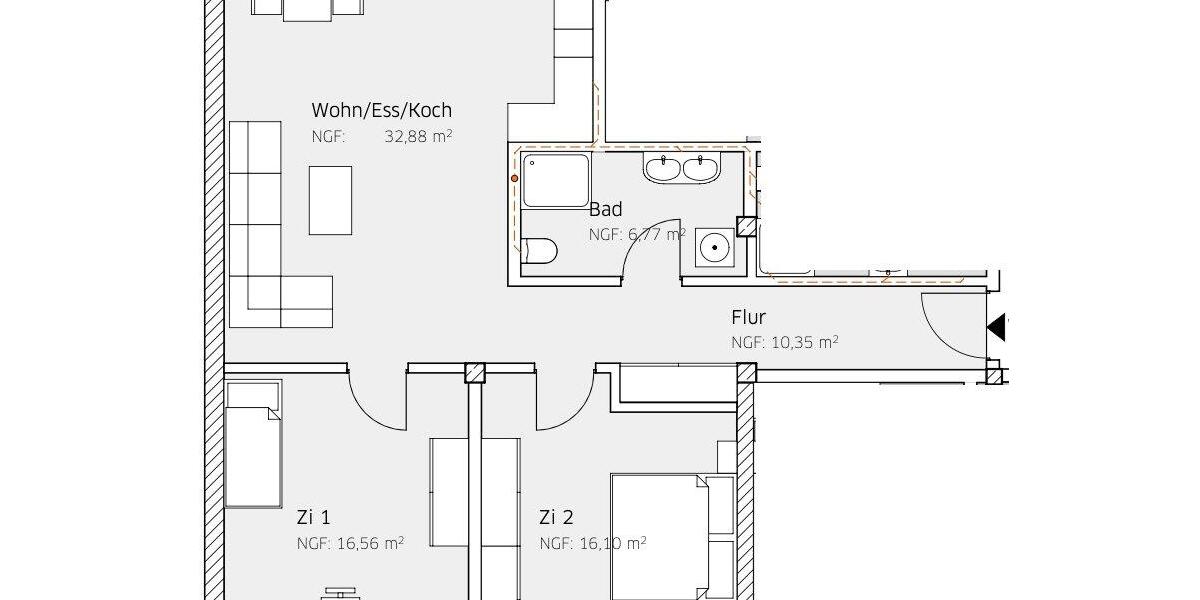 Etagenwohnung Saarlouis - 3 Zimmer, 90 m&sup2;, 245.000&euro; | Angebot:26194949