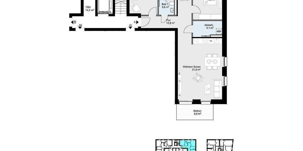 Etagenwohnung Schleswig Freiheit - 3 Zimmer, 86 m&sup2;, 499.900&euro; | Angebot:26572723