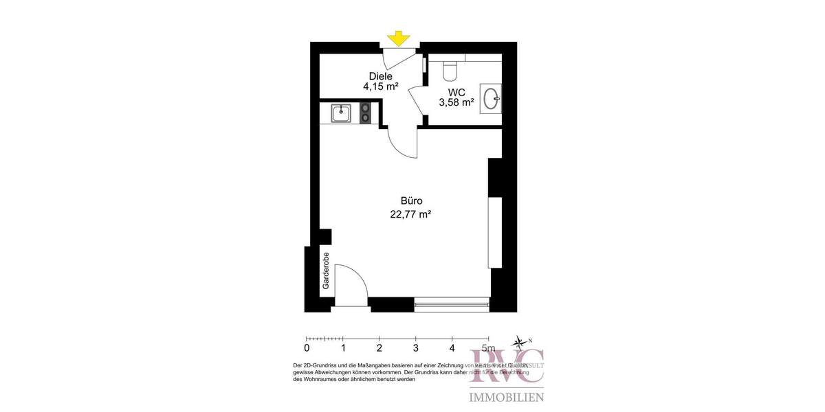 Gewerbeobjekt Freilassing - 1 Zimmer, 22 m&sup2;, 500&euro; | Angebot:26244541