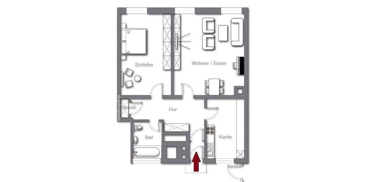Etagenwohnung Nürnberg Sebald - 2 Zimmer, 64 m&sup2;, 790&euro; | Angebot:26863288