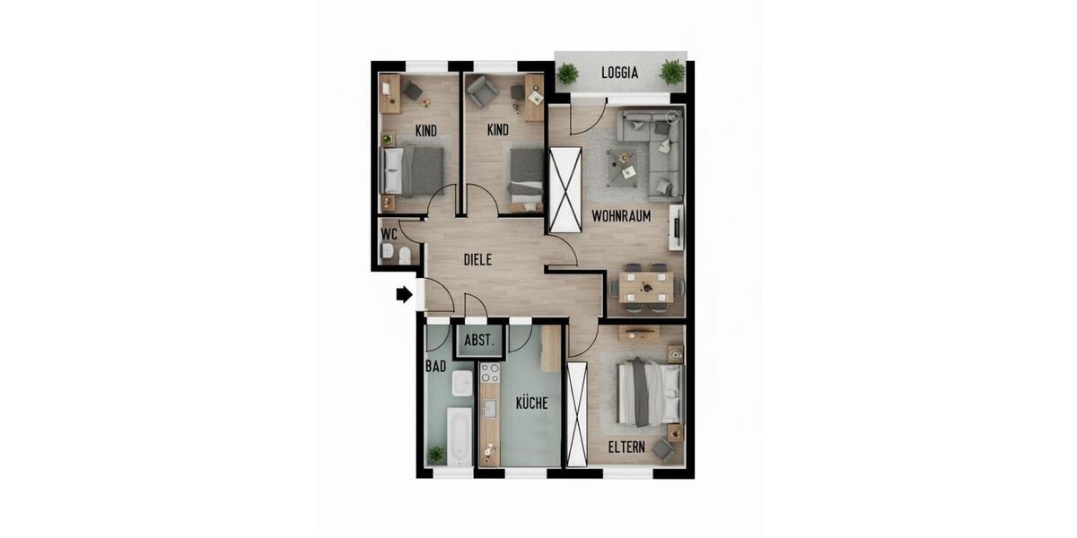 Etagenwohnung Lotte - 4 Zimmer, 83 m&sup2;, 159.000&euro; | Angebot:23320110