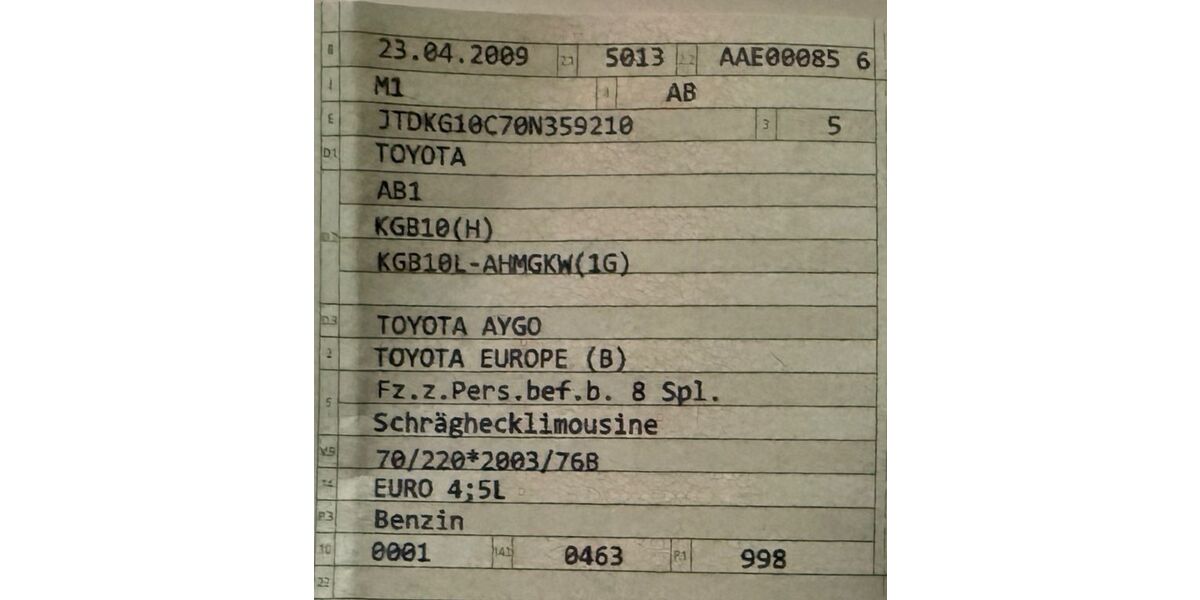 Toyota Aygo (X) 59.000 km 2.890 &euro; Saarwellingen 66793