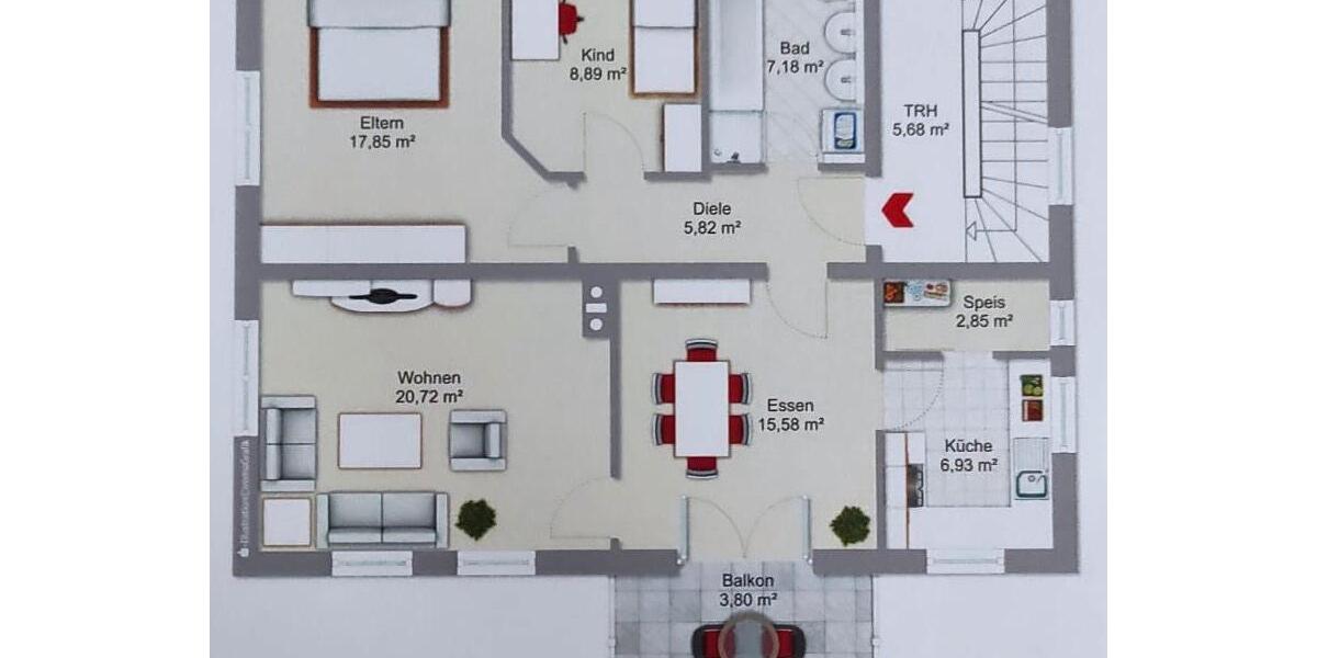 Etagenwohnung Eichendorf - 4 Zimmer, 87 m&sup2;, 255.000&euro; | Angebot:27003450