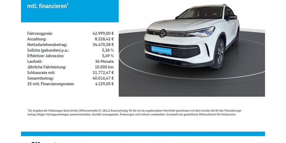 VW Tiguan 4.510 km 42.999 &euro; Nordhausen 99734