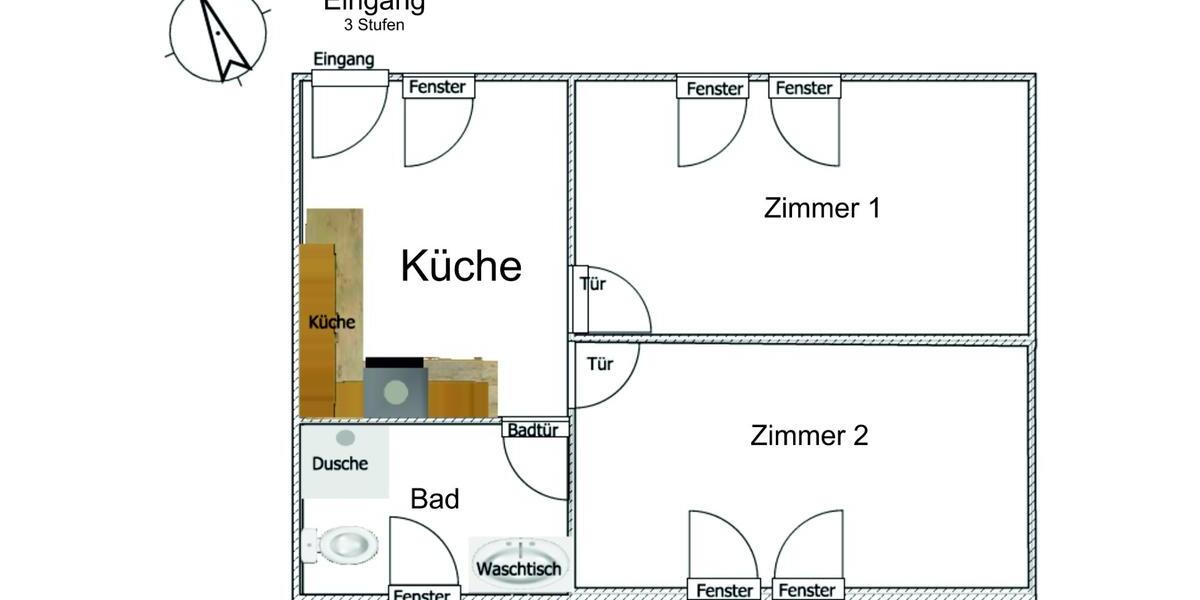 Erdgeschoßwohnung Rimbach - 1 Zimmer, 45 m&sup2;, 490&euro; | Angebot:25933547