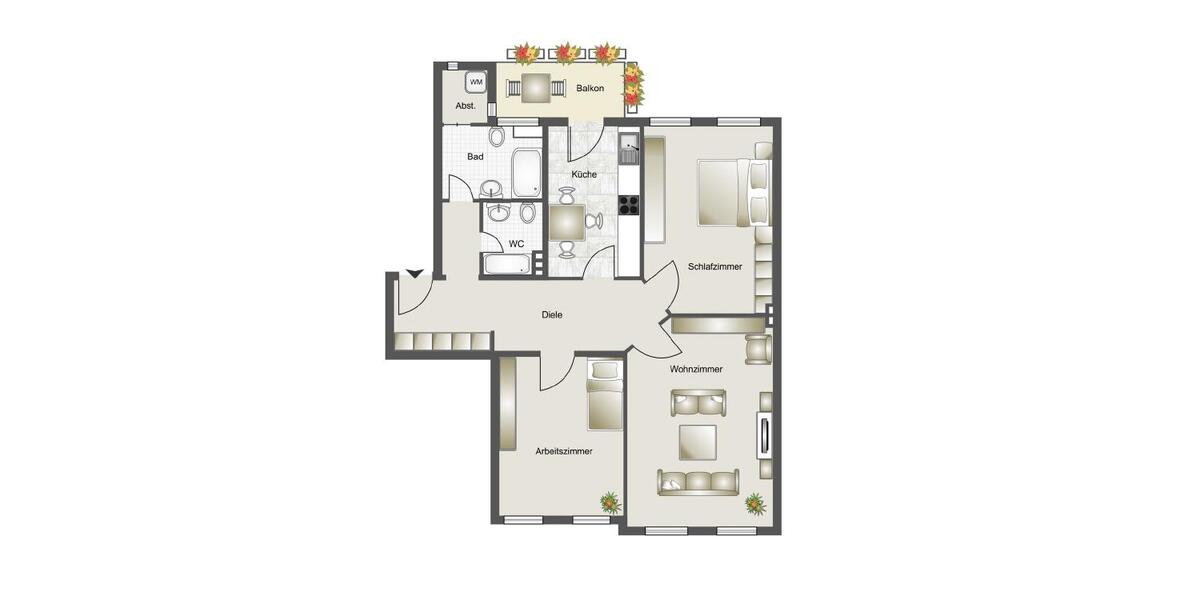 Etagenwohnung Großhansdorf - 3 Zimmer, 93 m&sup2;, 1.340&euro; | Angebot:26138880