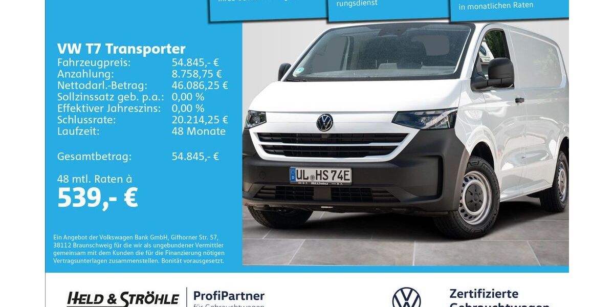 VW T7 Transporter 6.001 km 45.850 &euro; Ulm 89079