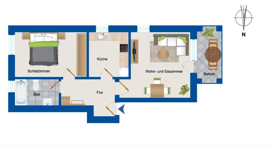 Etagenwohnung Schleswig - 2 Zimmer, 58 m&sup2;, 189.000&euro; | Angebot:27267909