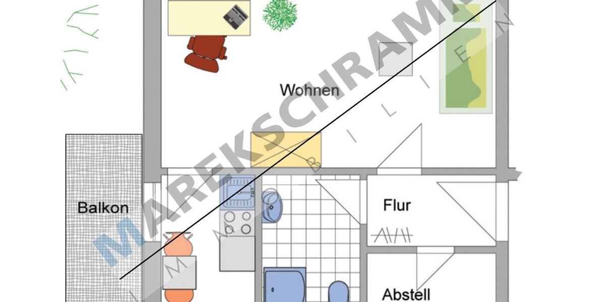 Etagenwohnung Ilmenau - 1 Zimmer, 32 m&sup2;, 240&euro; | Angebot:19871268