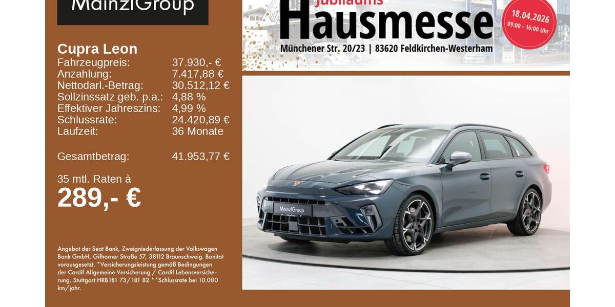 Cupra Leon 8.630 km 37.930 &euro; Feldkirchen/Westerham 83620