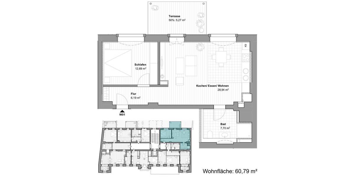 Etagenwohnung Pirna Copitz - 2 Zimmer, 60 m&sup2;, 585&euro; | Angebot:26261508