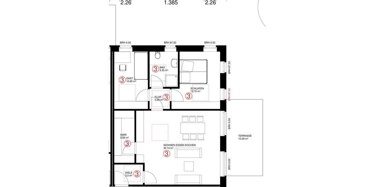 Erdgeschoßwohnung Nordhorn - 3.5 Zimmer, 82 m&sup2;, 1.100&euro; | Angebot:25046286