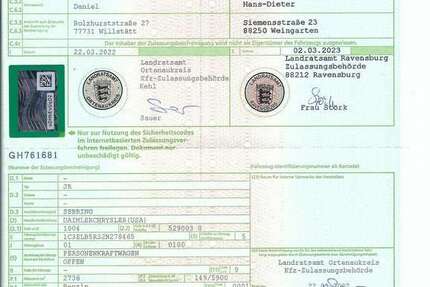 Chrysler Sebring 999.999 km 1.600 &euro; Weingarten, Stadt 88250