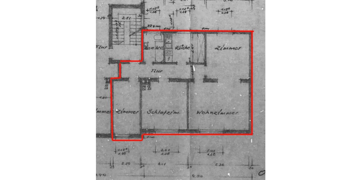 Etagenwohnung Hagen Hohenlimburg - 4 Zimmer, 82 m&sup2;, 1.150&euro; | Angebot:26001677