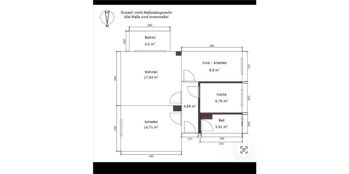 Hochparterre Haldensleben - 3 Zimmer, 60 m&sup2;, 450&euro; | Angebot:26446341