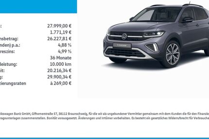 VW T-Cross 7.100 km 27.999 &euro; Mühlhausen/Thüringen 99974