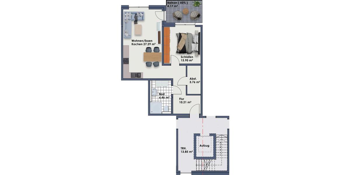 Etagenwohnung Minden Kuhlenkamp - 2 Zimmer, 66 m&sup2;, 267.400&euro; | Angebot:26026214