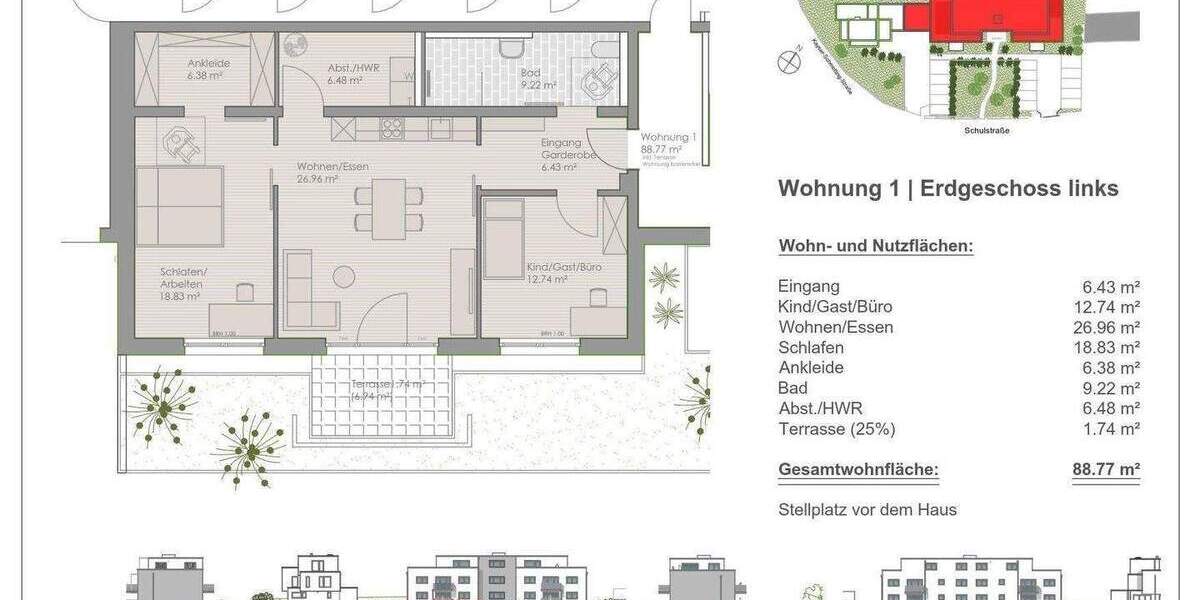 Terrassenwohnung Trierweiler Haus Ferring - 3 Zimmer, 88 m&sup2;, 1.100&euro; | Angebot:25688170