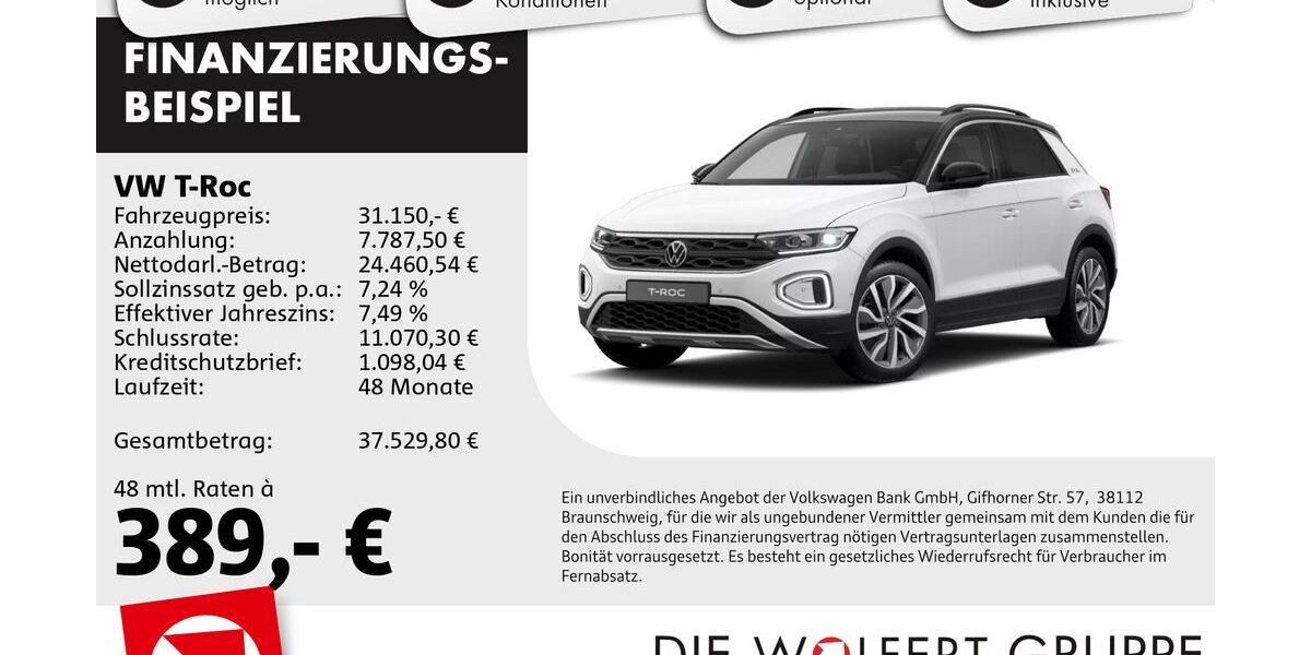 VW T-Roc 22.000 km 31.150 &euro; Buergstadt 63927