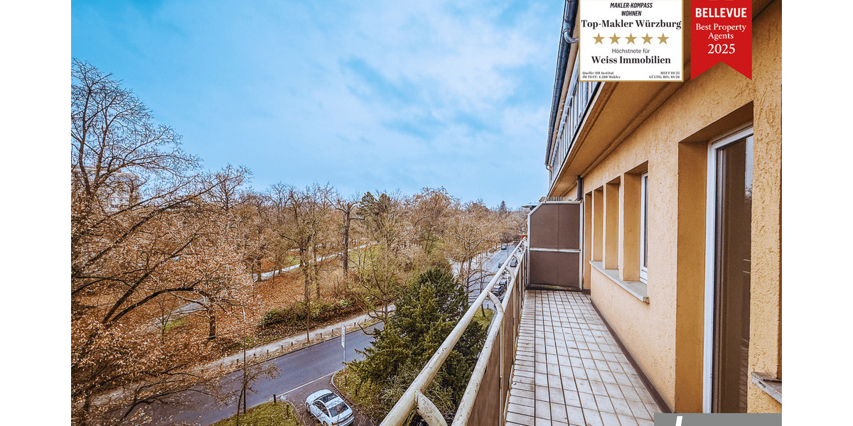 Leerstehende 3-Zimmer-Wohnung im 4.OG mit viel Potenzial, direkt am Ringpark 3 zimmer