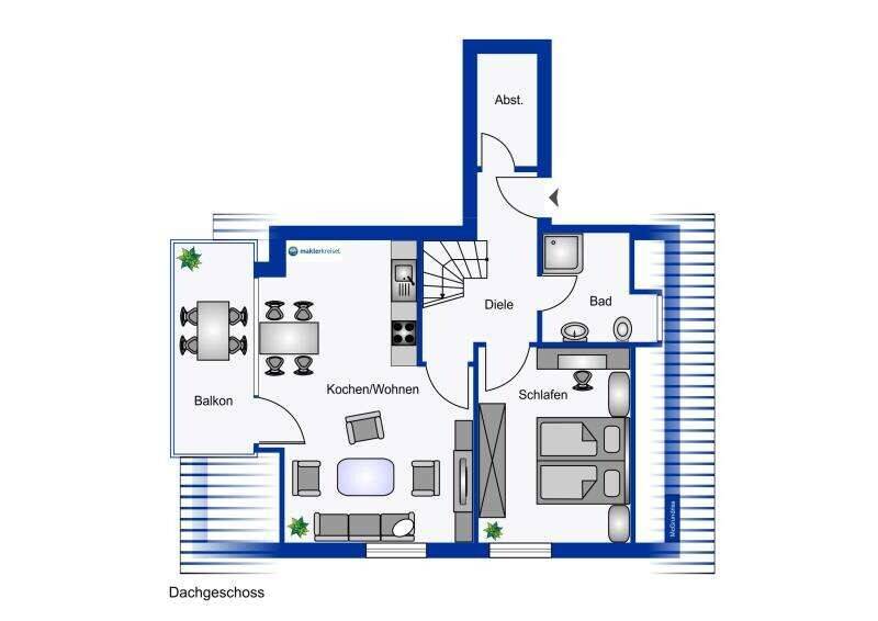 Etagenwohnung Esens - 2 Zimmer, 48 m&sup2;, 149.000&euro; | Angebot:25727803