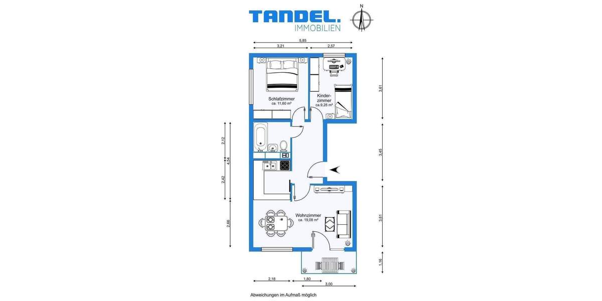 Zimmer Halle (Saale) Nördliche Neustadt - 3 Zimmer, 57 m&sup2;, 345&euro; | Angebot:26343851